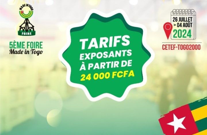 Le Centre togolais des expositions et foires de Lomé (CETEF-Lomé) annonce l’organisation de la 5è édition de la Foire 'Made in Togo'.