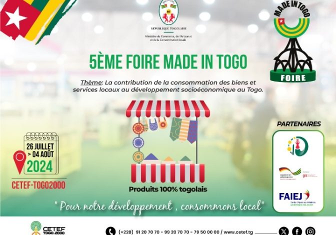 La 5è Foire Made in Togo a démarré ce vendredi au Centre togolais des expositions et foires de Lomé (CETEF) avec les expositions des produits. L’ouverture officielle est prévue lundi prochain